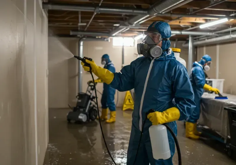 Basement Sanitization and Antimicrobial Treatment process in Holly Hill, SC